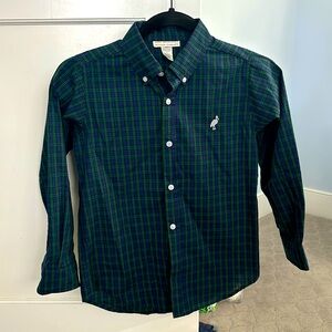 Green and navy boys checked shirt, size 8 from Beaufort Bonnet Company